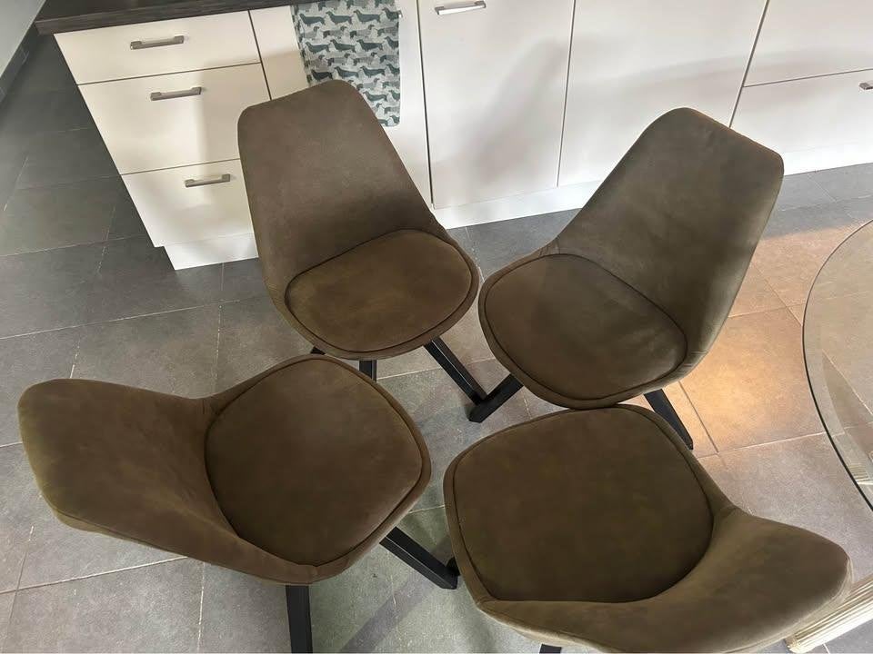 4 groene stoelen Maison du Monde, Huis en Inrichting, Ophalen, Gebruikt, Overige kleuren, Vier