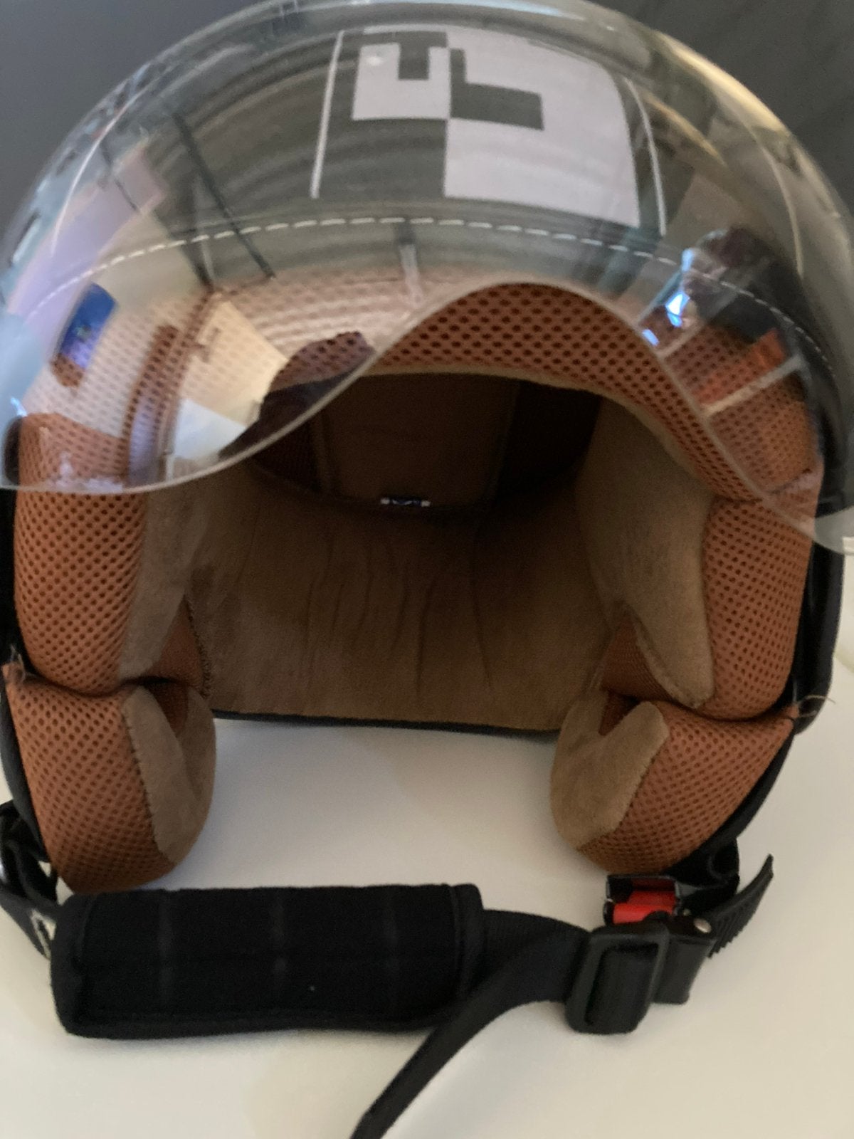 Vespa helm, Fietsen en Brommers, Ophalen, Gebruikt, Medium