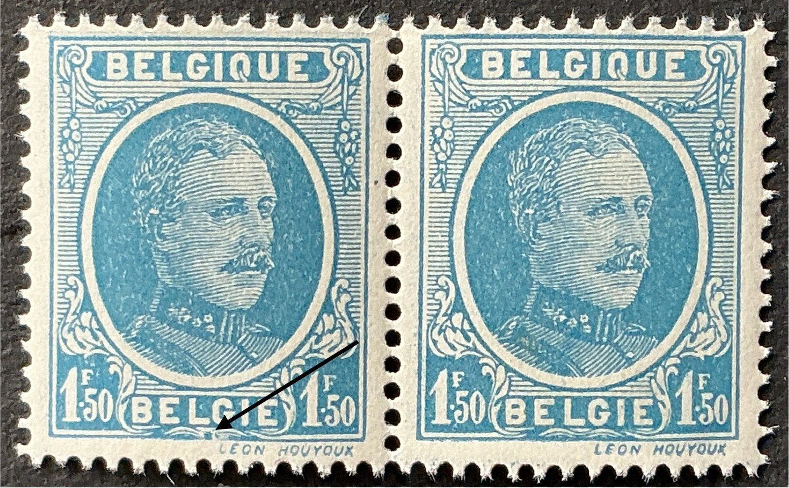 LOT 961. COB: 207a-Cu. HOUYOUX. MNH** Grande tache couleur., Neuf, Enlèvement ou Envoi, Non oblitéré, Gomme originale