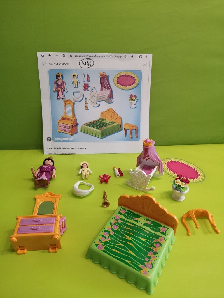 Playmobil - 5146 - Chambre de la reine avec berceau, Kinderen en Baby's, Complete set, Ophalen of Verzenden, Zo goed als nieuw