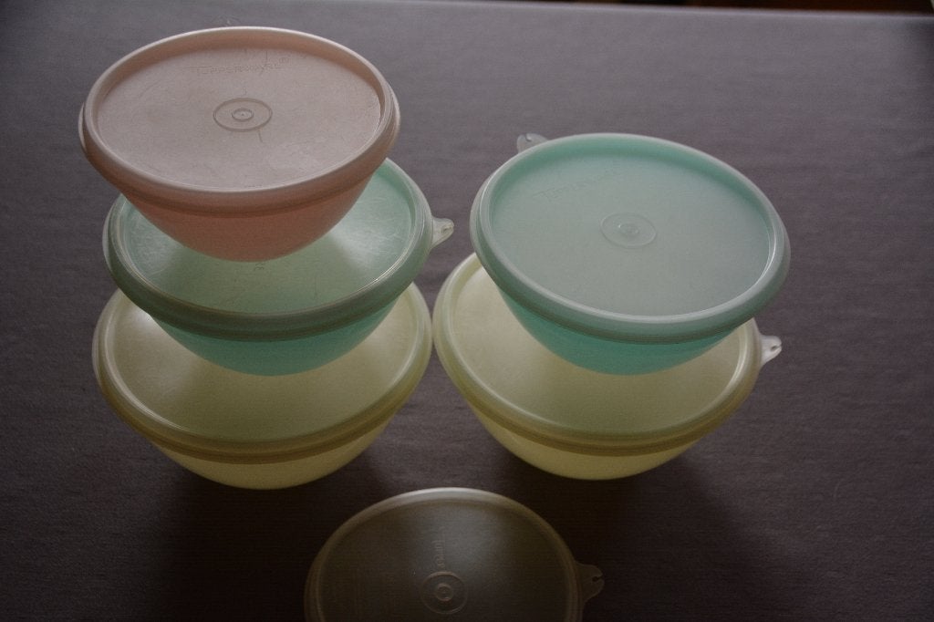 Tupperware, Gebruikt, Luchtdicht, Geel, Ophalen of Verzenden