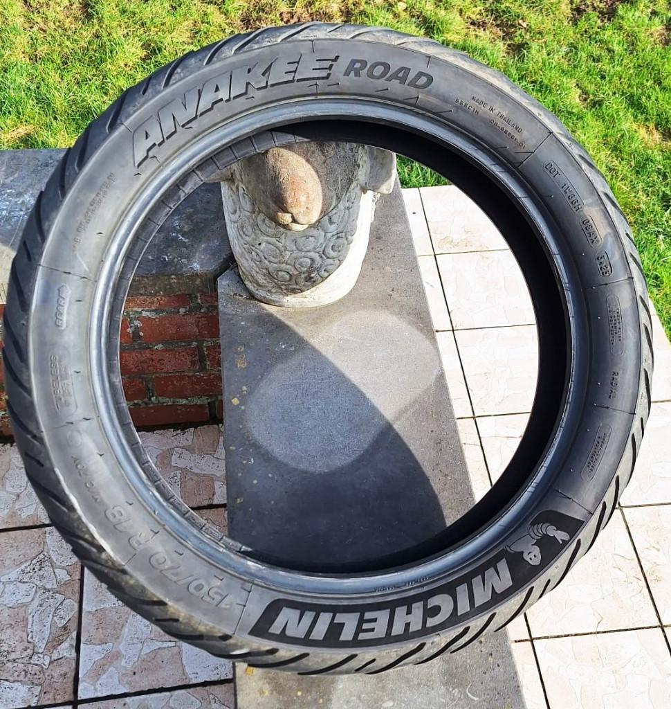 Paire de pneus Michelins Anakee Road, Motos, Enlèvement, Utilisé