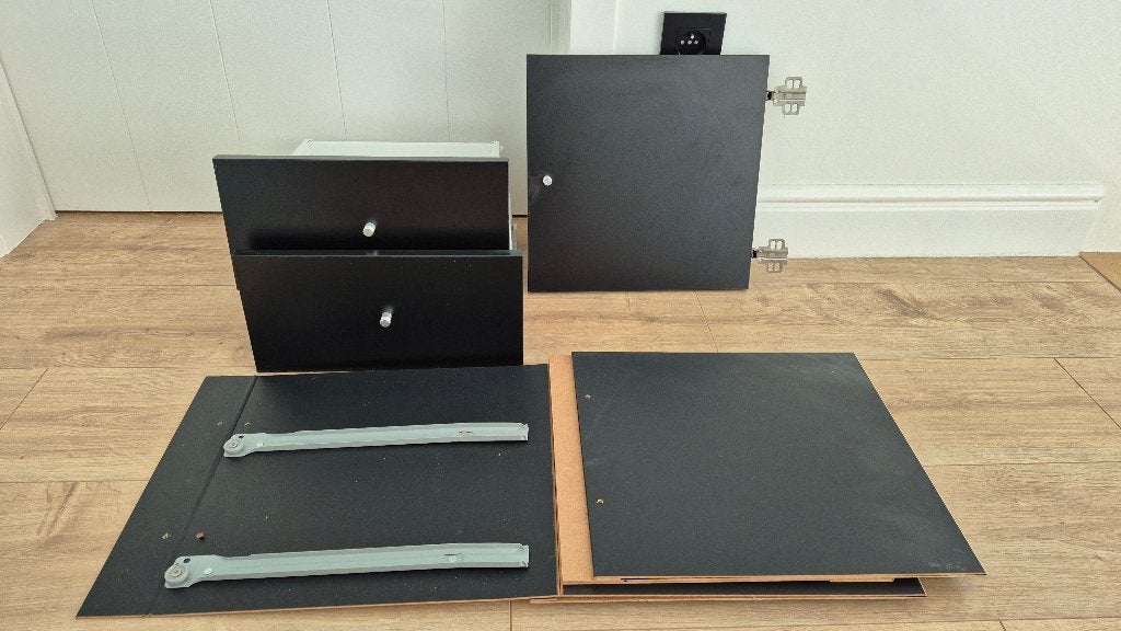 Inserts noirs IKEA Kallax - 2 portes + meuble à tiroirs, Enlèvement, Comme neuf