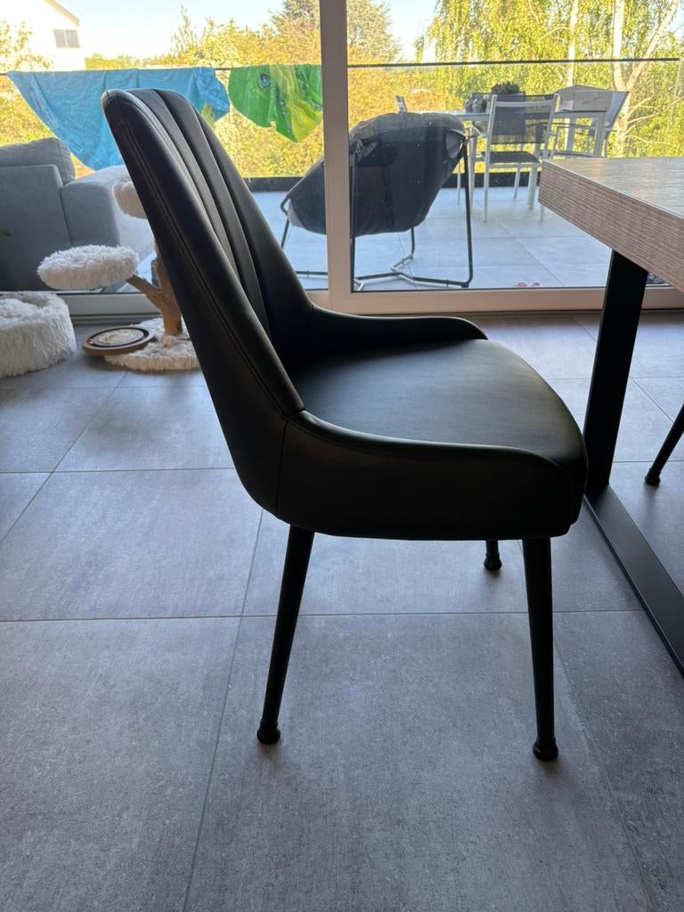 Lot de 8 chaises similicuir noir - weba, Enlèvement, Utilisé, Noir, Cinq, Six Chaises ou plus