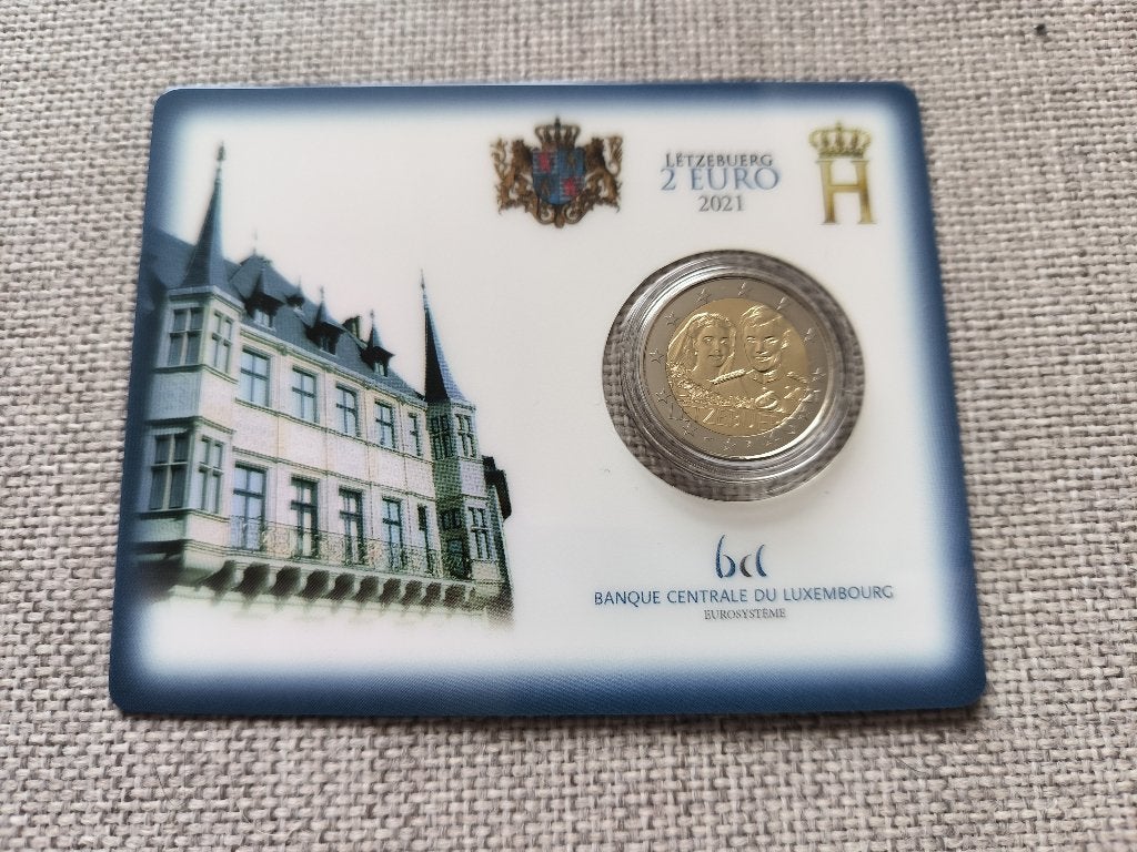 2 euro - Luxemburg - coincard - 2021 - 40j huwelijk Henri, Timbres & Monnaies, Monnaies | Europe | Monnaies euro, Enlèvement ou Envoi