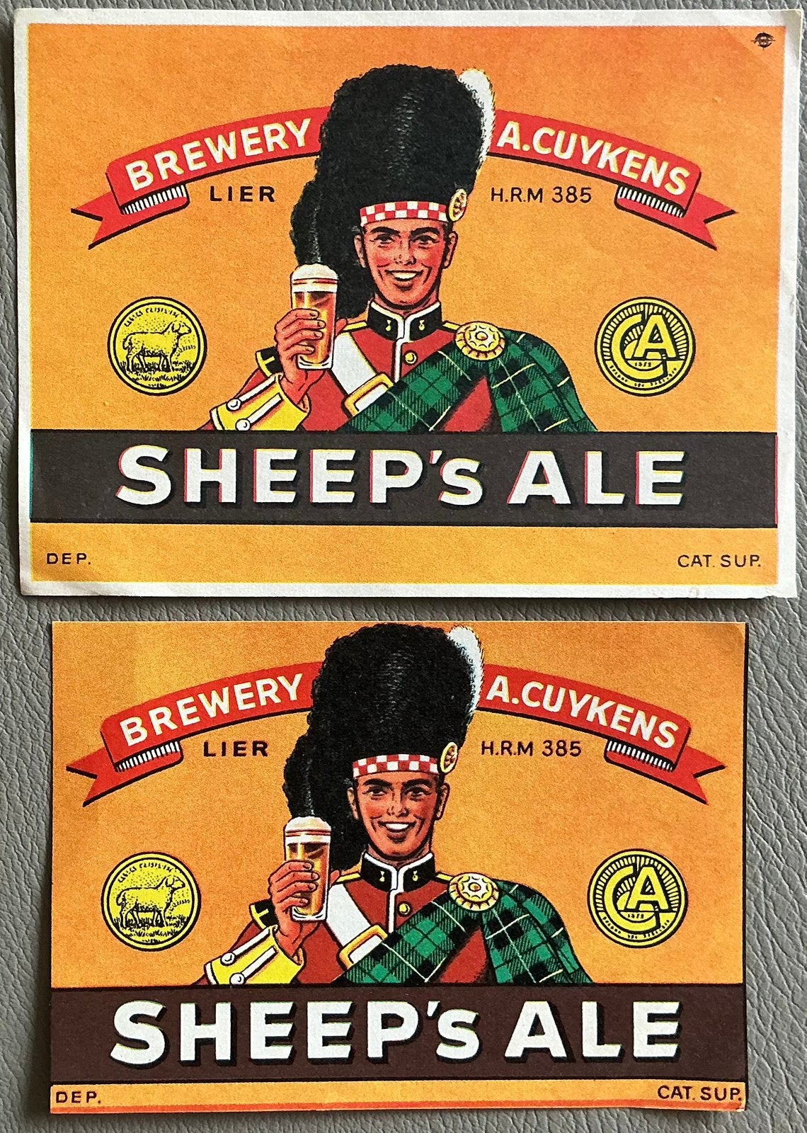 Oude SHEEP’S ALE/BR.A.CUYKENS/LIER/bieretiketten, Verzamelen, Ophalen of Verzenden, Zo goed als nieuw, Overige typen, Overige merken