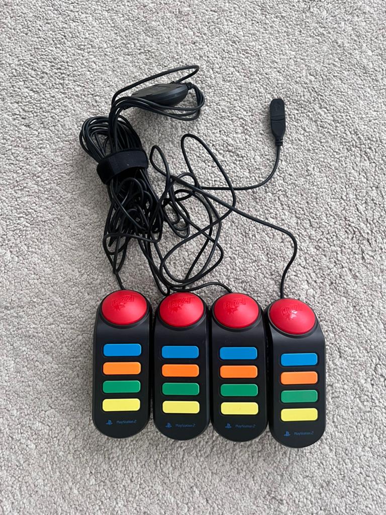 PS2/PS3 Buzz Buzzers – Set van 4, Ophalen of Verzenden, Zo goed als nieuw, PlayStation
