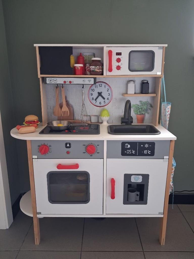 Speelgoedkeukentje met toebehoren, Ophalen, Gebruikt, Hout, Speelkeuken