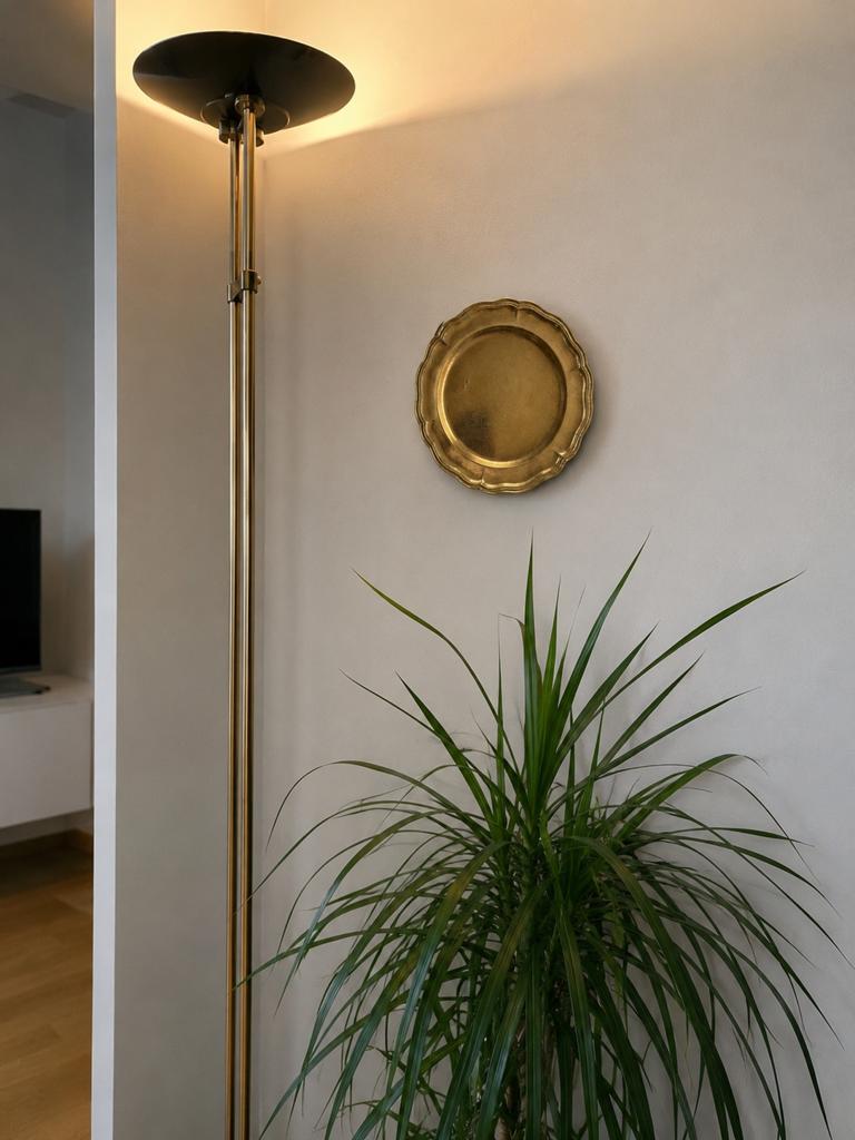 Vintage Italian Brass Decorative Tray – Massiv Messing, Antiek en Kunst, Antiek | Brons en Koper, Ophalen of Verzenden, Brons