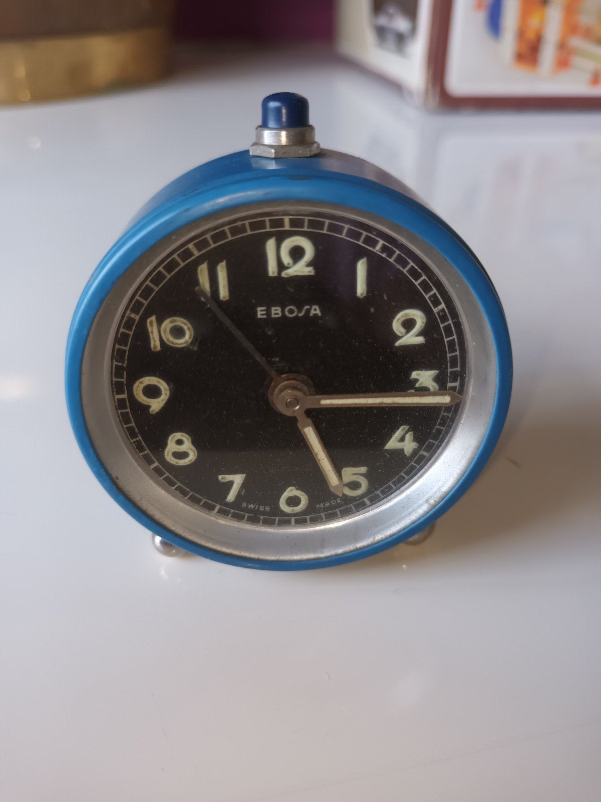 Werkende vintage Ebosa wekker (Swiss Made), Enlèvement ou Envoi, ##€, ###, ###
