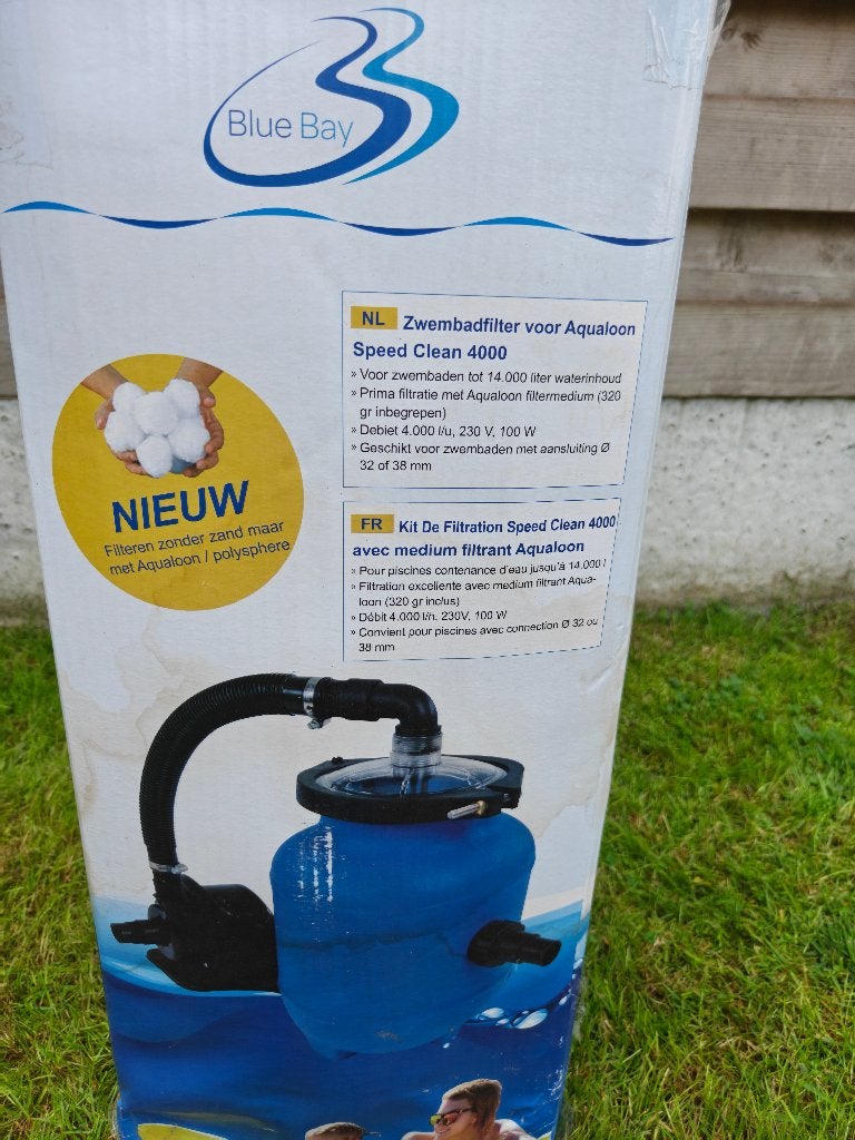 Blue bay speedclean filter + pomp 4000, Ophalen, Zo goed als nieuw, Zwembadpomp