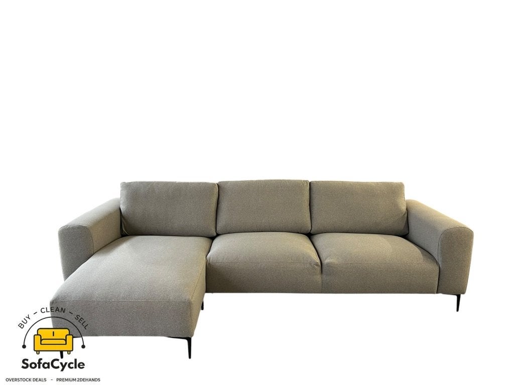 Hoekzetel lichtgrijs in stof, hoek L/R, Nieuw, Stof, Zonnestraat 223-229, 9600 Ronse, België, Info@sofacycle.be