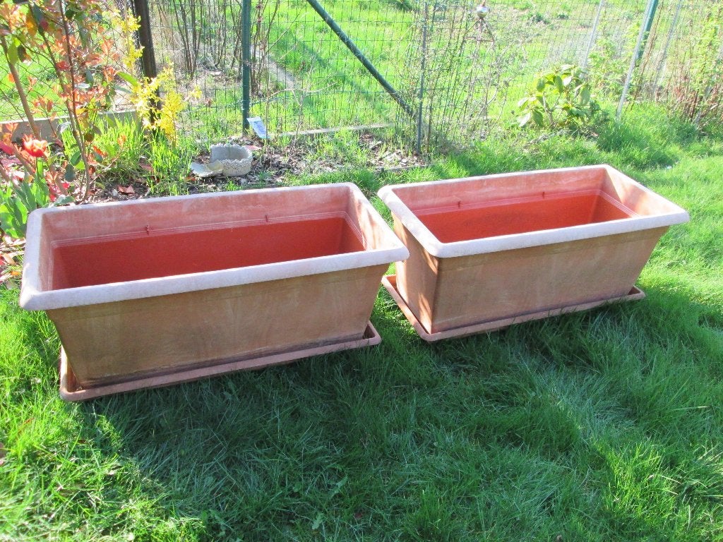 bac à plantes jardinière jardin balcon aromates pot, Ophalen, Kunststof, Gebruikt, 60 tot 100 cm
