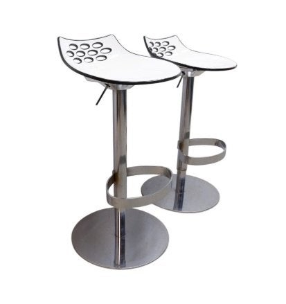 2 magnifiques tabourets de bar de Calligaris, design italien, 90 cm ou plus, 2 tabourets, Enlèvement, Utilisé