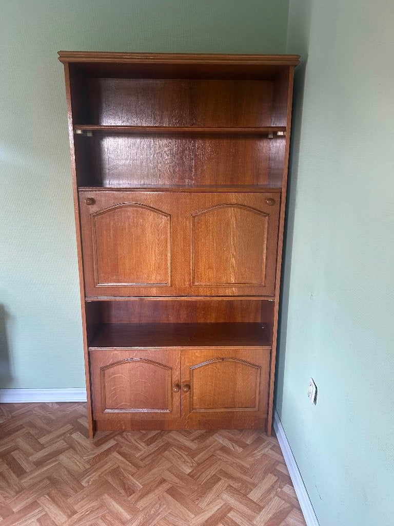 Klassieke Eiken Boekenkast, Huis en Inrichting, Kasten | Boekenkasten, Ophalen, Gebruikt, Met deur(en), Eikenhout