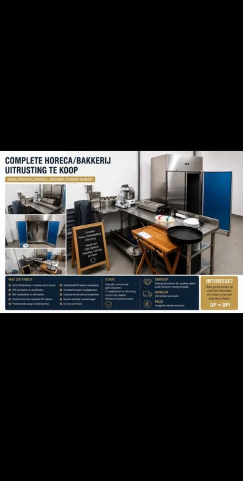 Complete horeca-/bakkerijuitrusting te koop

Complete profes, Ophalen, Gebruikt, Bakkerij en Slagerij