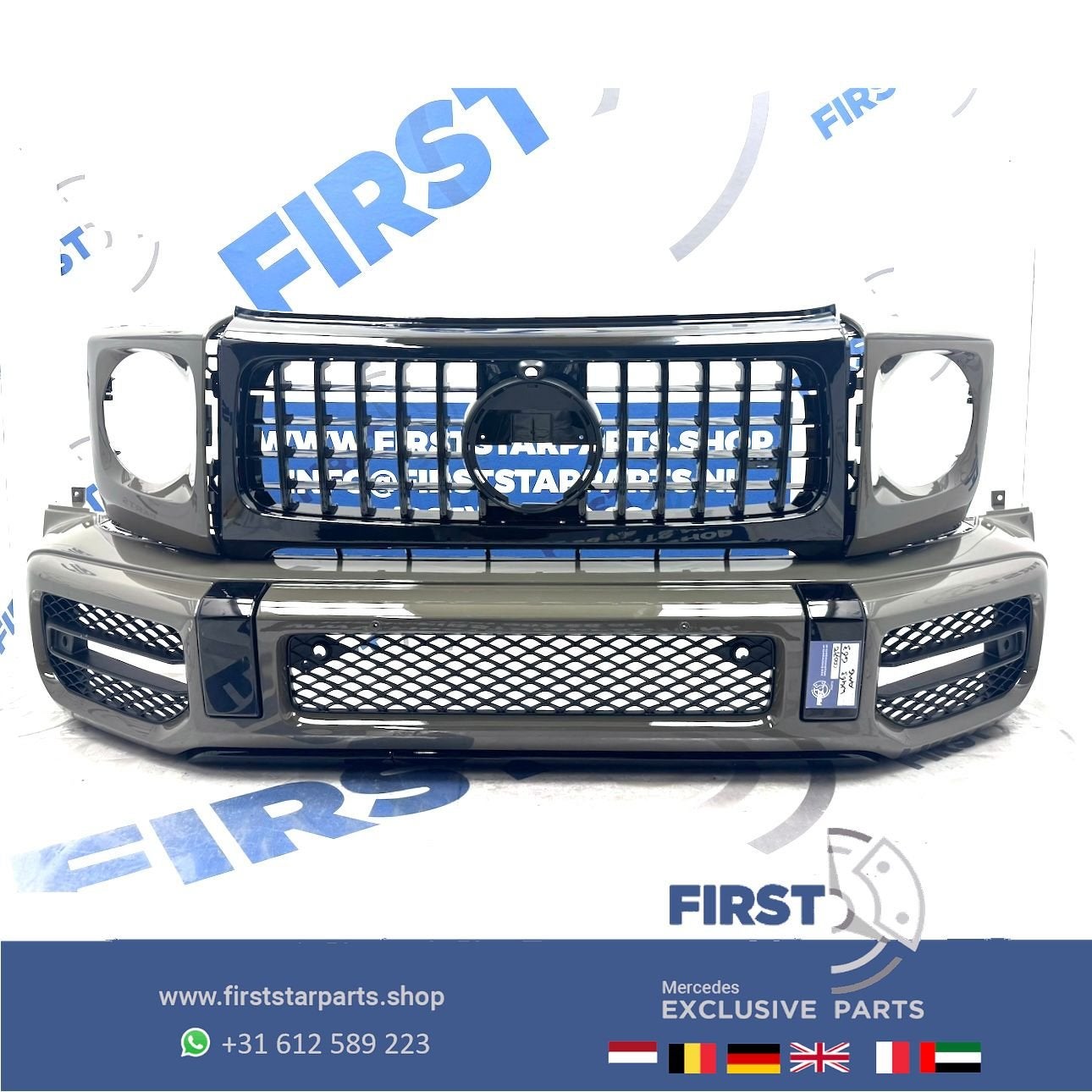 W463 G63 AMG VOORBUMPER + GT GRIL W464 origineel Mercedes G, Gebruikt, -, Voor, Ophalen of Verzenden