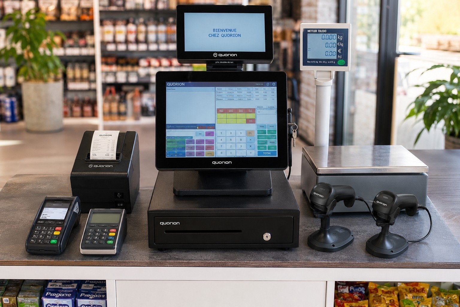 SYSTÈME DE CAISSE PROFESSIONNEL QUORION COMPLET – DOUBLE ÉCR, Games en Spelcomputers, Spelcomputers | Xbox 360