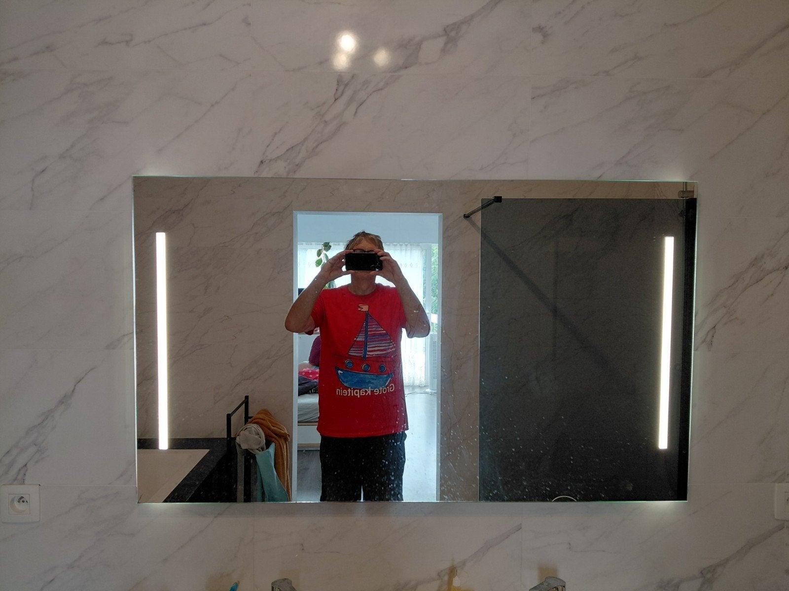 Miroir de salle de bain LED, Moins de 100 cm, Comme neuf, Enlèvement, Rectangulaire