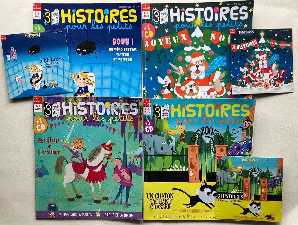 4 albums Milan - 3 histoires avec CD - 2 à 6 ans - 8€, Enlèvement ou Envoi, Utilisé, Fiction général