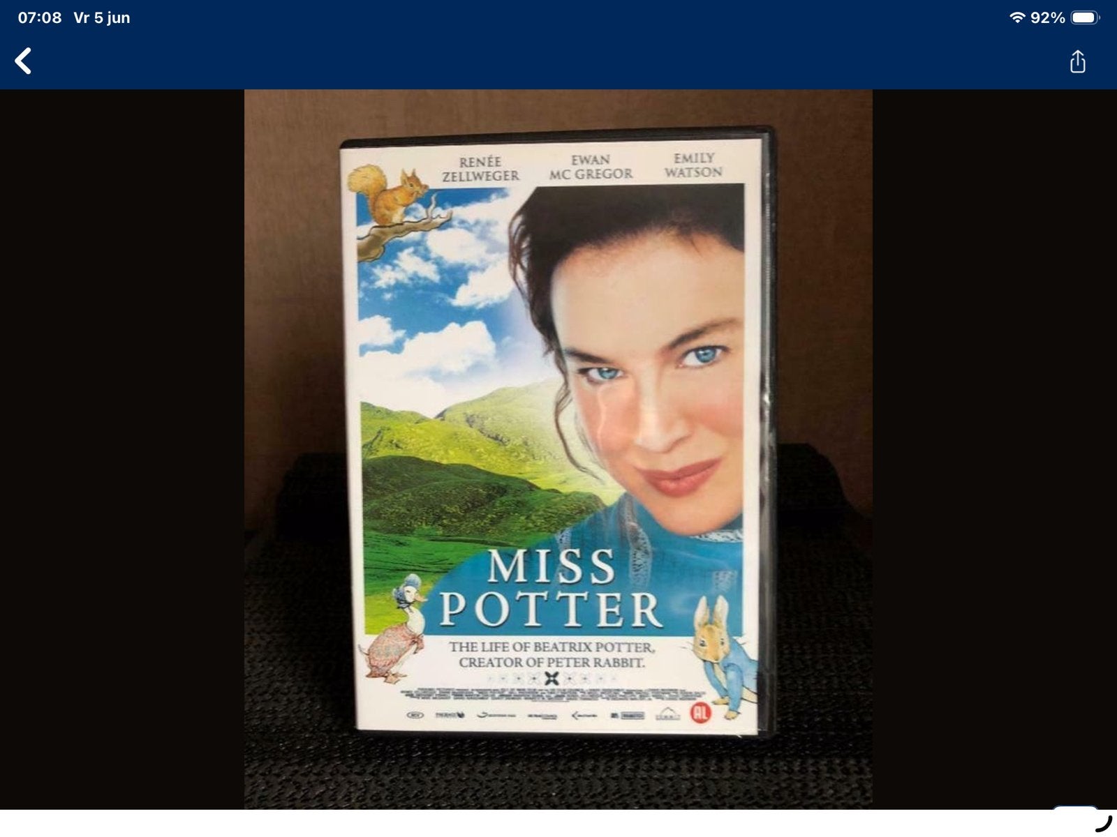 Miss potter dvd, Vanaf 16 jaar, Ophalen of Verzenden, Zo goed als nieuw
