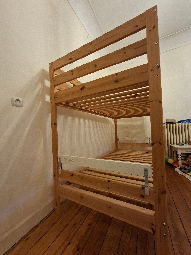 Lit superposé en bois massif IKEA MYDAL, 90 cm, Comme neuf, Enlèvement, 200 cm
