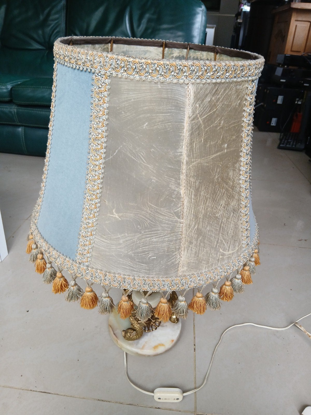 Prachtige Vintage Hollywood Regency Tafellamp (Dolfijn/Koi), Maison & Meubles, Lampes | Abat-jour, Enlèvement, Lampe de table