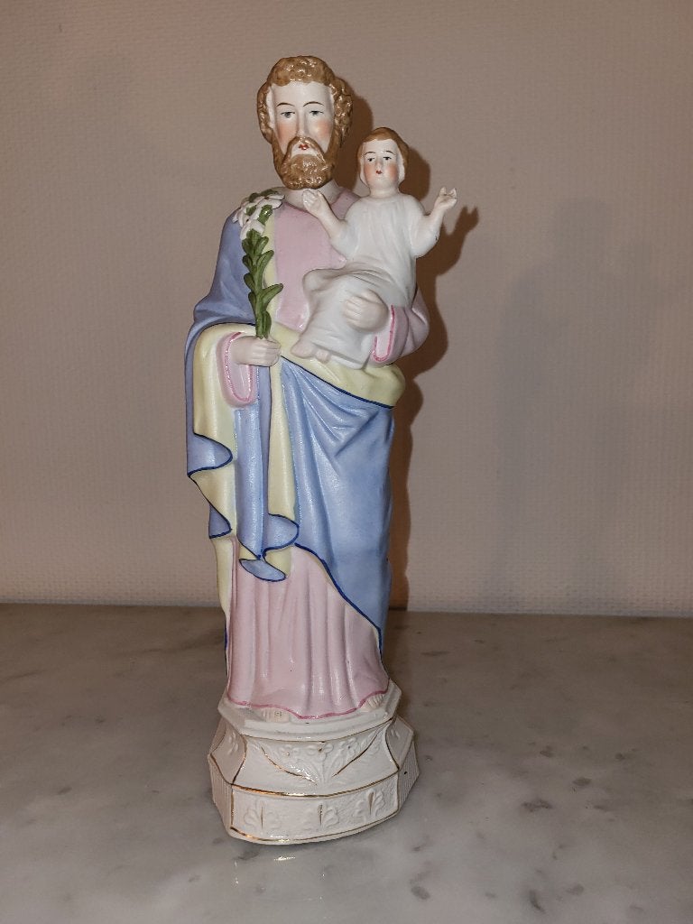 H. Jozefbeeld in biscuitporcelein, Antiek en Kunst, Antiek | Religieuze voorwerpen, Ophalen