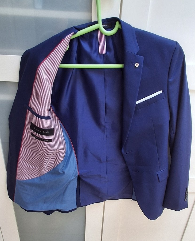 Ensemble costume, Enlèvement ou Envoi, Comme neuf, Zara Man, Bleu