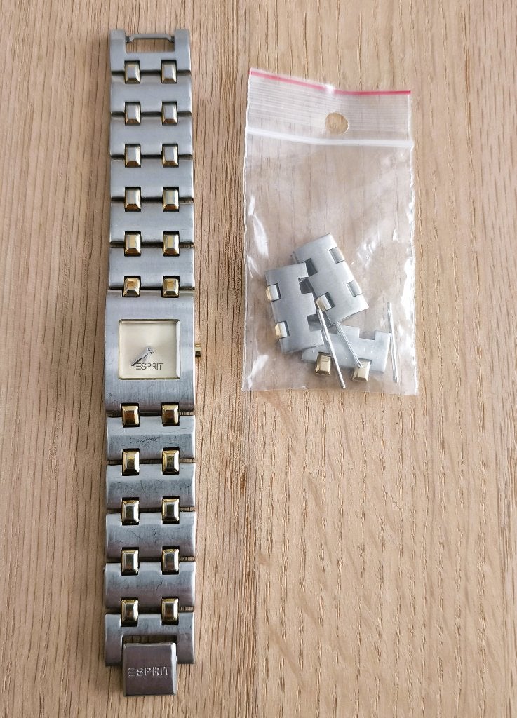 Prachtig Vintage Esprit Dameshorloge + Extra Schakels, Overige merken, Staal, Ophalen of Verzenden, Polshorloge