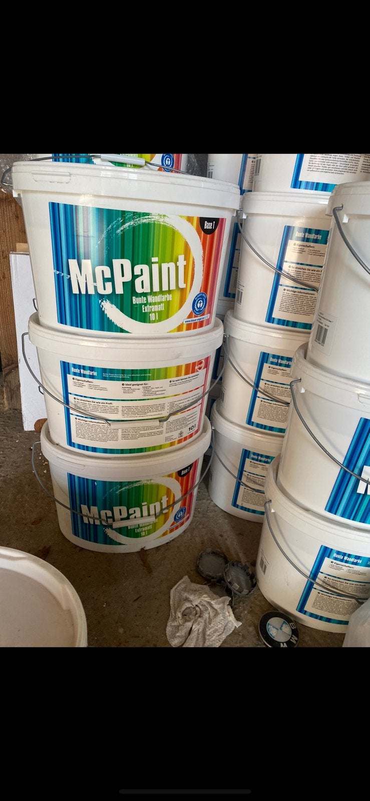 McPaint MAT WIT MUURVERF. ONGEOPEND 17 stuks van 10 liter!, Ophalen, Wit, Nieuw, Verf