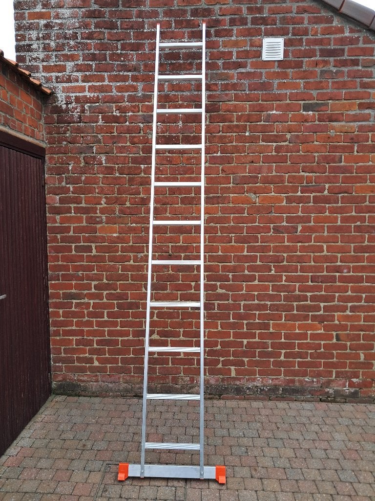 ladder Alu enkel ,  1x 11 treden,, Doe-het-zelf en Bouw, Ladders en Trappen, Ophalen, Gebruikt, Ladder, 2 tot 4 meter
