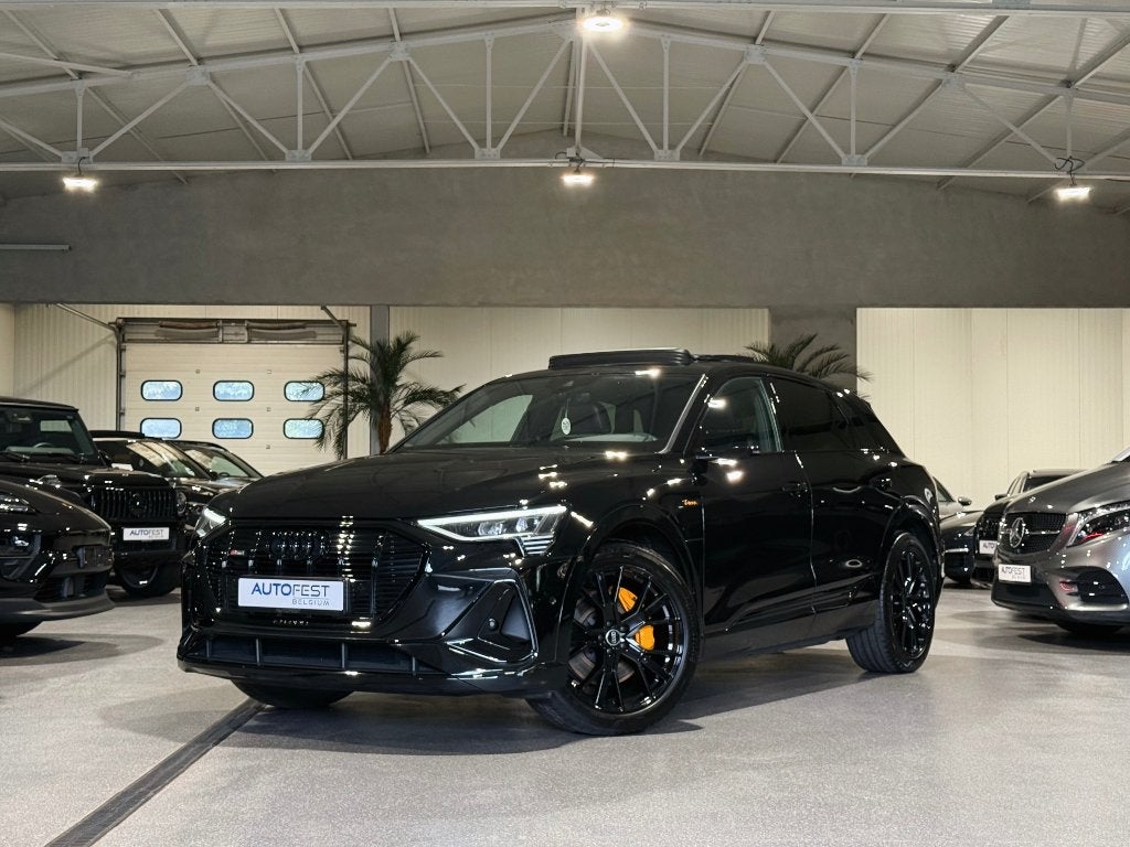 Audi E-Tron 50 Quattro S-Line ‘Black Edition’ - Garantie, Auto's, Automaat, Dealer onderhouden, Zwart, Leder