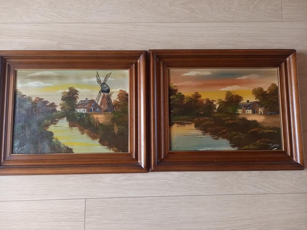 2x oil paintings (goeie staat) H. Doolaege, Antiek en Kunst, Ophalen