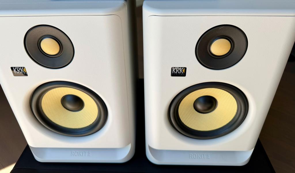 KRK Rokit RP5 G4 + KRK S10G4 + SSL2, Audio, Tv en Foto, Luidsprekerboxen, Subwoofer, Zo goed als nieuw, 120 watt of meer, Ophalen