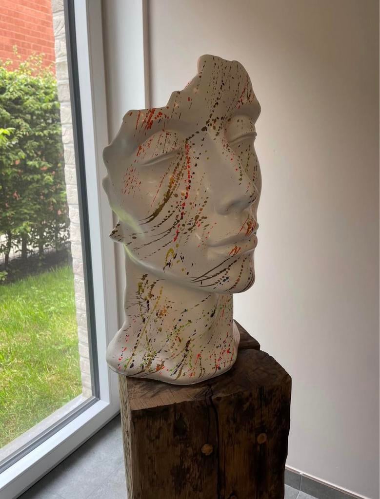 Statue buste visage peinture, Enlèvement, Comme neuf