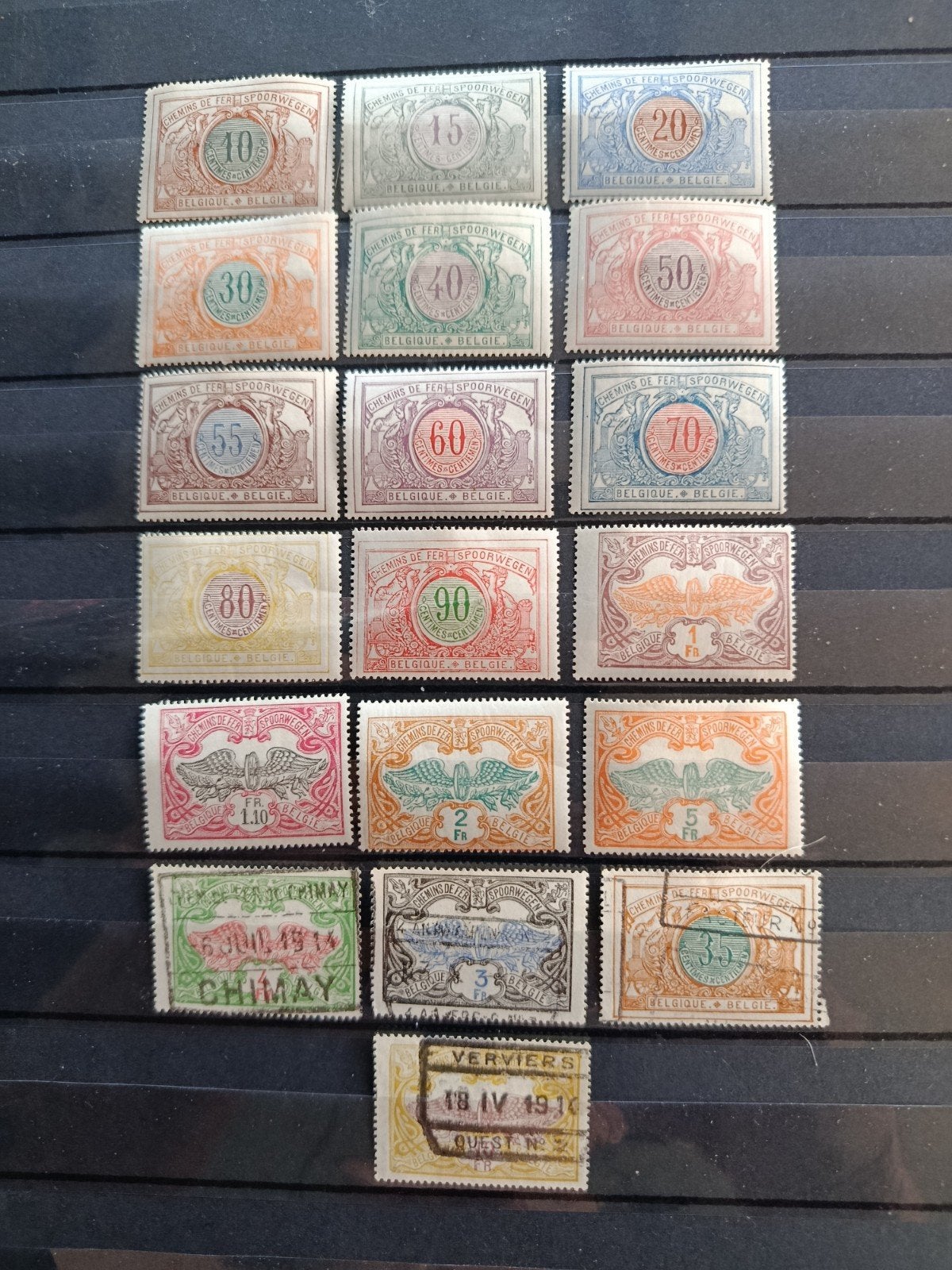Spoorwegzegels, gevleugeld wiel., Postzegels en Munten, Ophalen of Verzenden