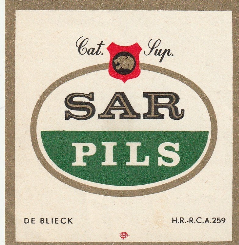 bieretiket België De Blieck Aalst : Sar Pils, Verzamelen, Verzenden, Gebruikt, Overige typen, Overige merken