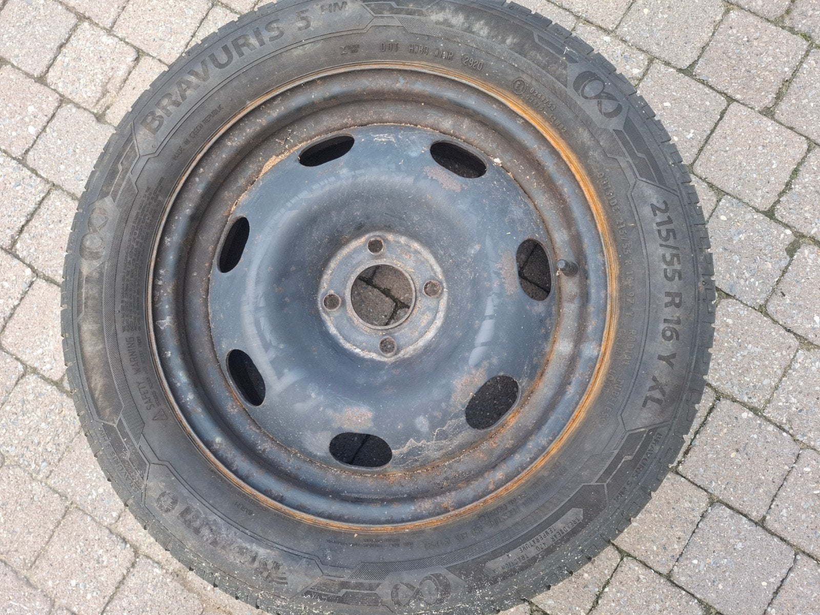 215/55 R16 Y band en velg, Auto-onderdelen, Banden en Velgen, Ophalen, 16 inch, Banden en Velgen, Zomerbanden