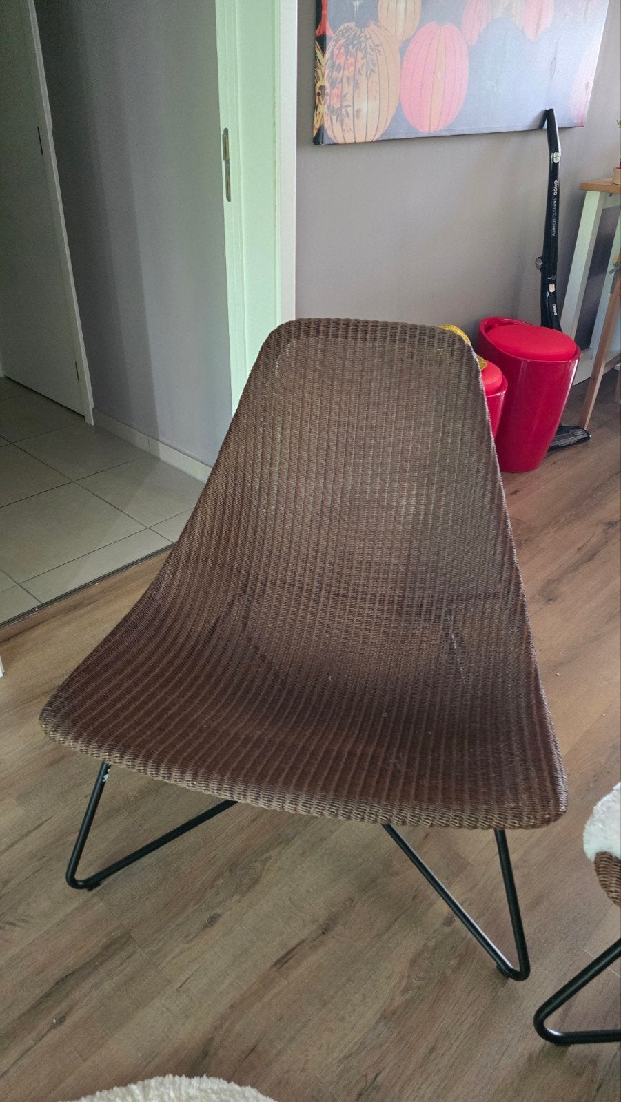 2 fauteuils lounge en rotin avec couvertures, Maison & Meubles, Enlèvement, Noir, Métal