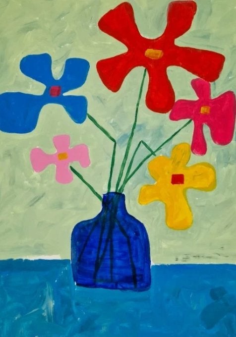 Schilderij door Arvy (Sunny), Enlèvement ou Envoi, Peinture acrylique, Fleurs