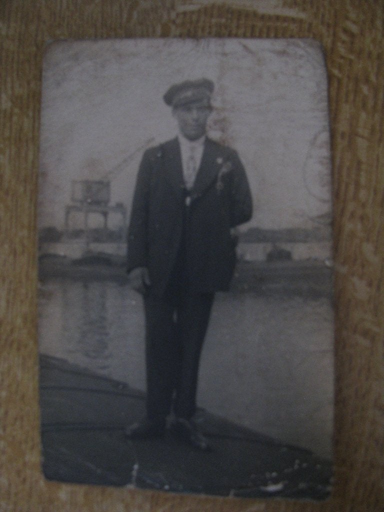 Photo de portrait vintage d'un homme, d'une barge, Enlèvement ou Envoi, Photo, Comme neuf, 1940 à 1960