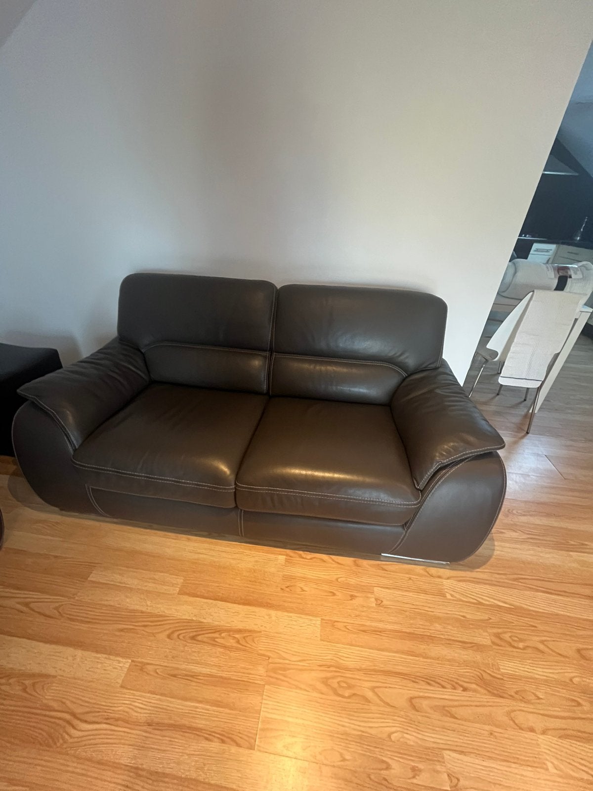 Echt leder salon 3 2 en 1 zit, Huis en Inrichting, Ophalen, Zo goed als nieuw