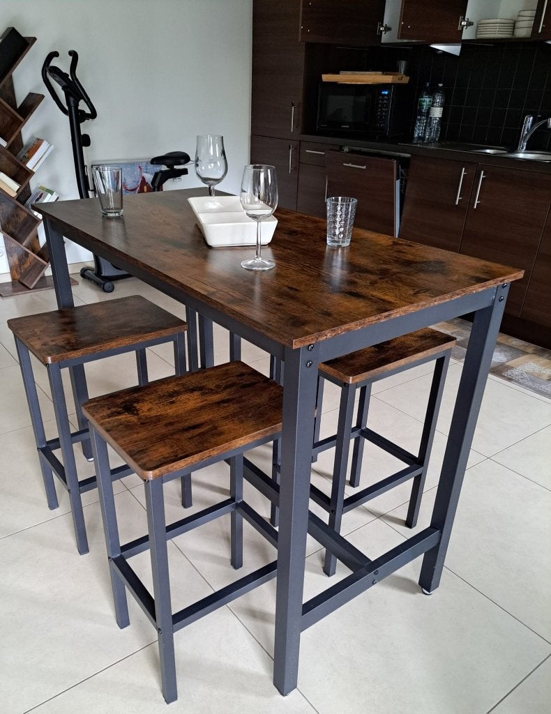 Ensemble table haute et 4 tabourets, Ophalen, Zo goed als nieuw