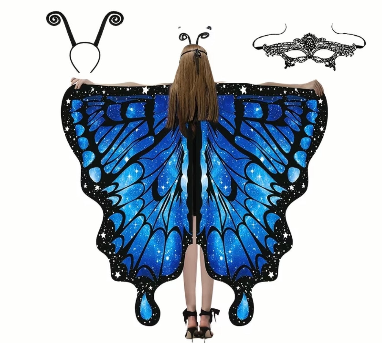 Vlindervleugels met diadeem en maskertje thema /feestjes, Ophalen, Nieuw, Overige maten, Accessoires