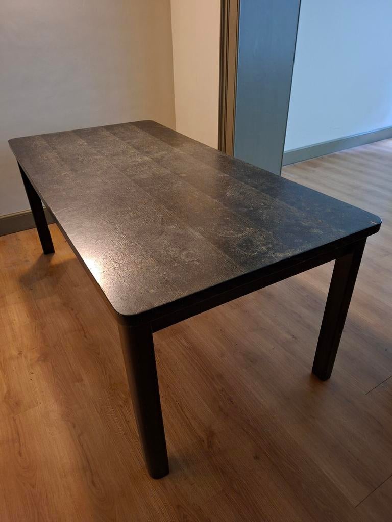Meubels te koop: zetel, eettafel met 6 stoelen en salontafel, Huis en Inrichting, Ophalen