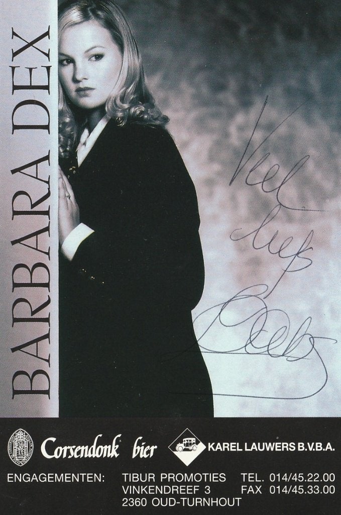 Barbara Dex - foto met handtekening - 1996, Ophalen of Verzenden, Zo goed als nieuw, Foto of Kaart, Gesigneerd