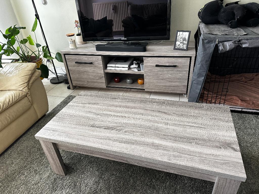 Eetkamer + Tv-kast + salontafel, Ophalen, Zo goed als nieuw