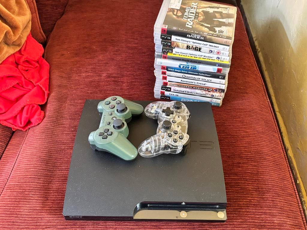 Playstation 3, controllers en 13 spelletjes, Games en Spelcomputers, Ophalen, Zo goed als nieuw