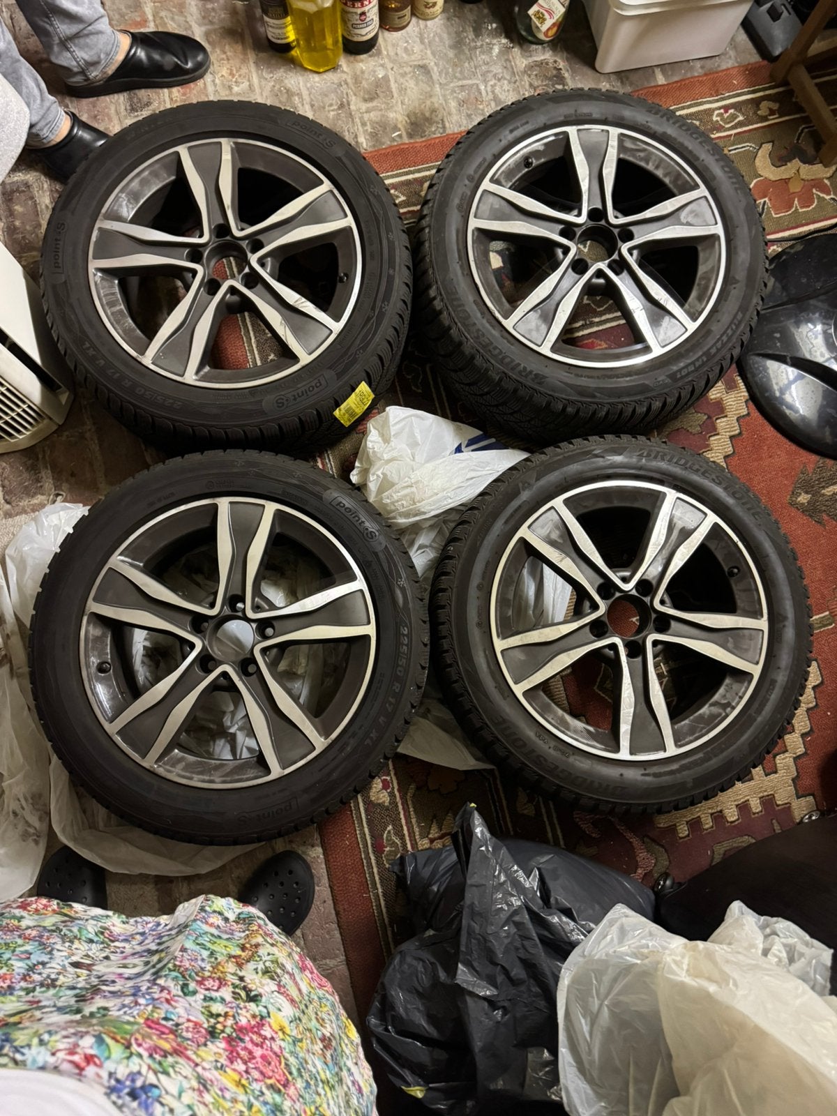 Mercedesvelgen met winterbanden, Auto-onderdelen, Banden en Velgen, Ophalen, Gebruikt, Velg(en), 17 inch